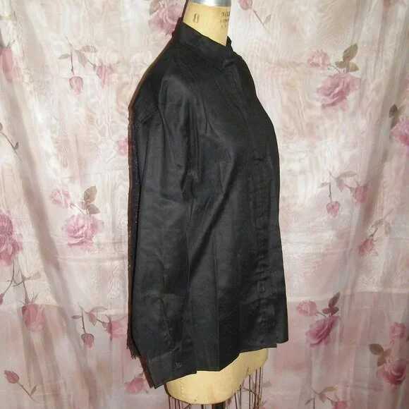 NWOT sz M/L Sies Marjan Black Dress shirt with Lace Back - Picture 6 of 8